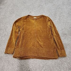 Style & Co Medium Gold/brown Long Sleeve 100% Polyester Sweater